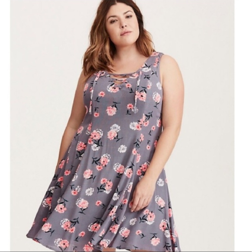 Torrid Trapeze Peasant Swing Dress L - Picture 8 of 8